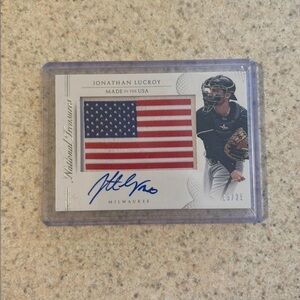 Jonathan Lucroy National Treasures Patch Auto, /25